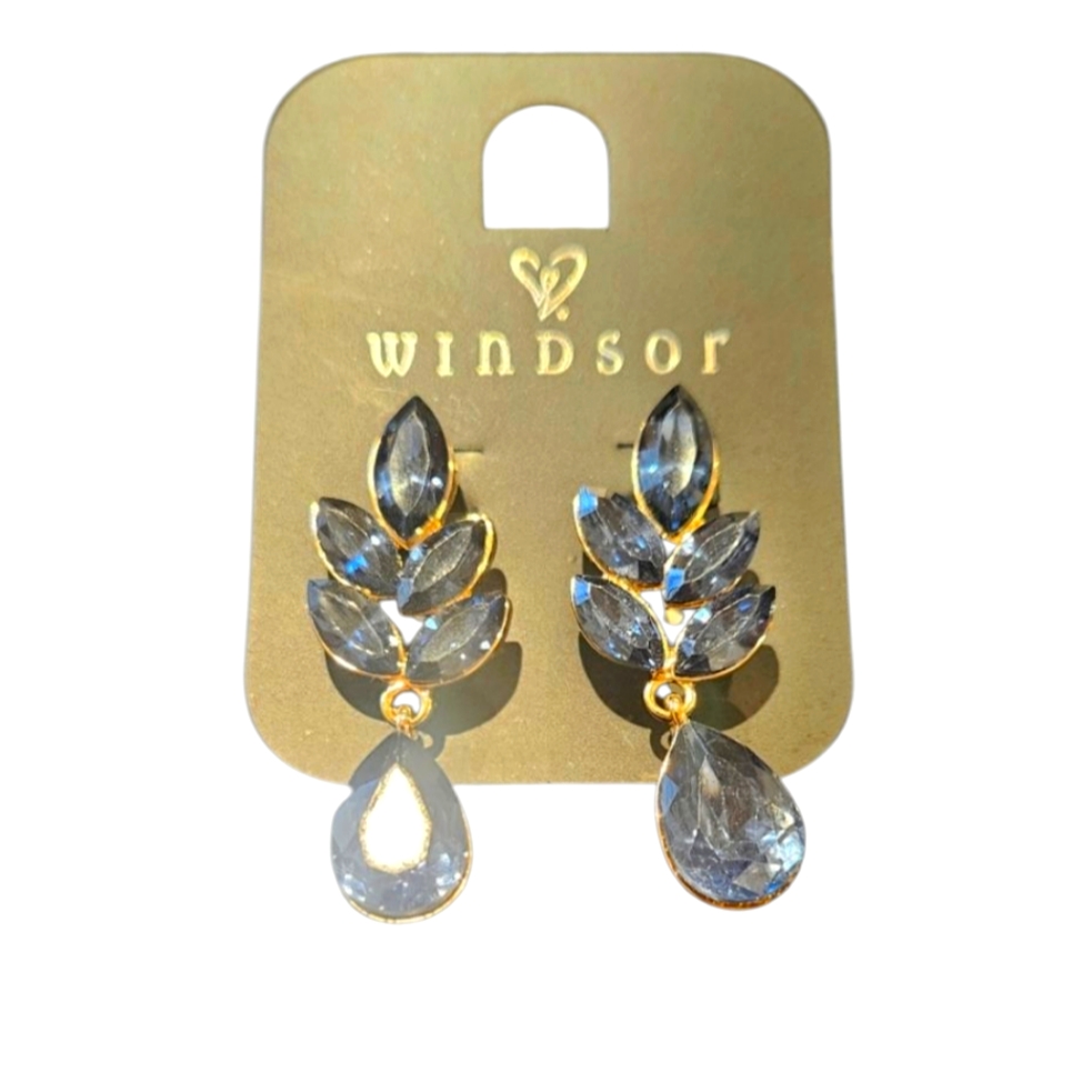Nwt - Windsor - Blue And Gold Leaf Drop Earrings 20$